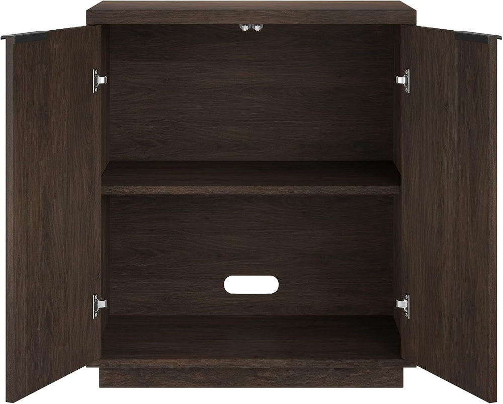 Henn&Hart 28" Fluted Accent Cabinet, Sideboard Buffet, Rich Brown