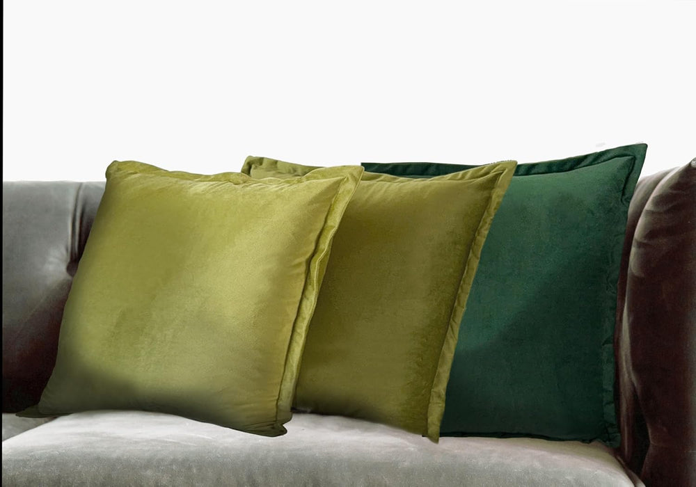 Green Yellow Gold Decorative Throw Pillow Covers, Set of 4, 18x18 Inch Solid ...