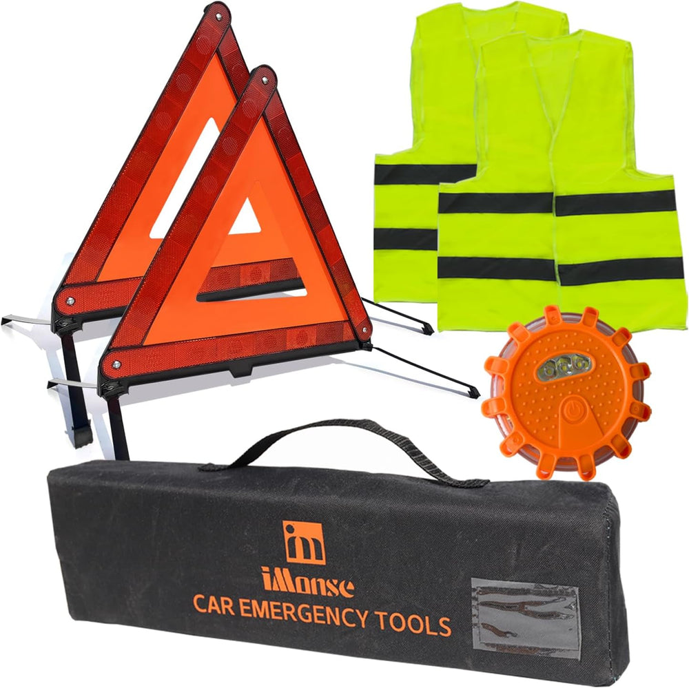 Emergency Roadside Reflective Triangles Warning Safety Kit for car