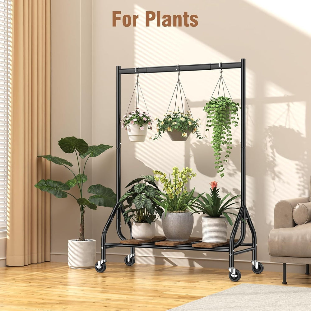 EAGMAK Heavy Duty Clothes Rack Load 420 LBS, Rolling Garment Rack with Lockab...