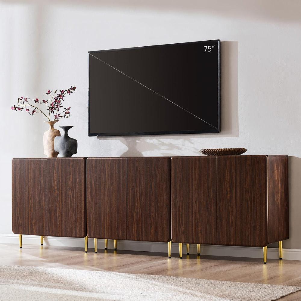 Sideboard Buffet Cabinet with Storage, 92.1" W Modern Credenza w/Adjusta...