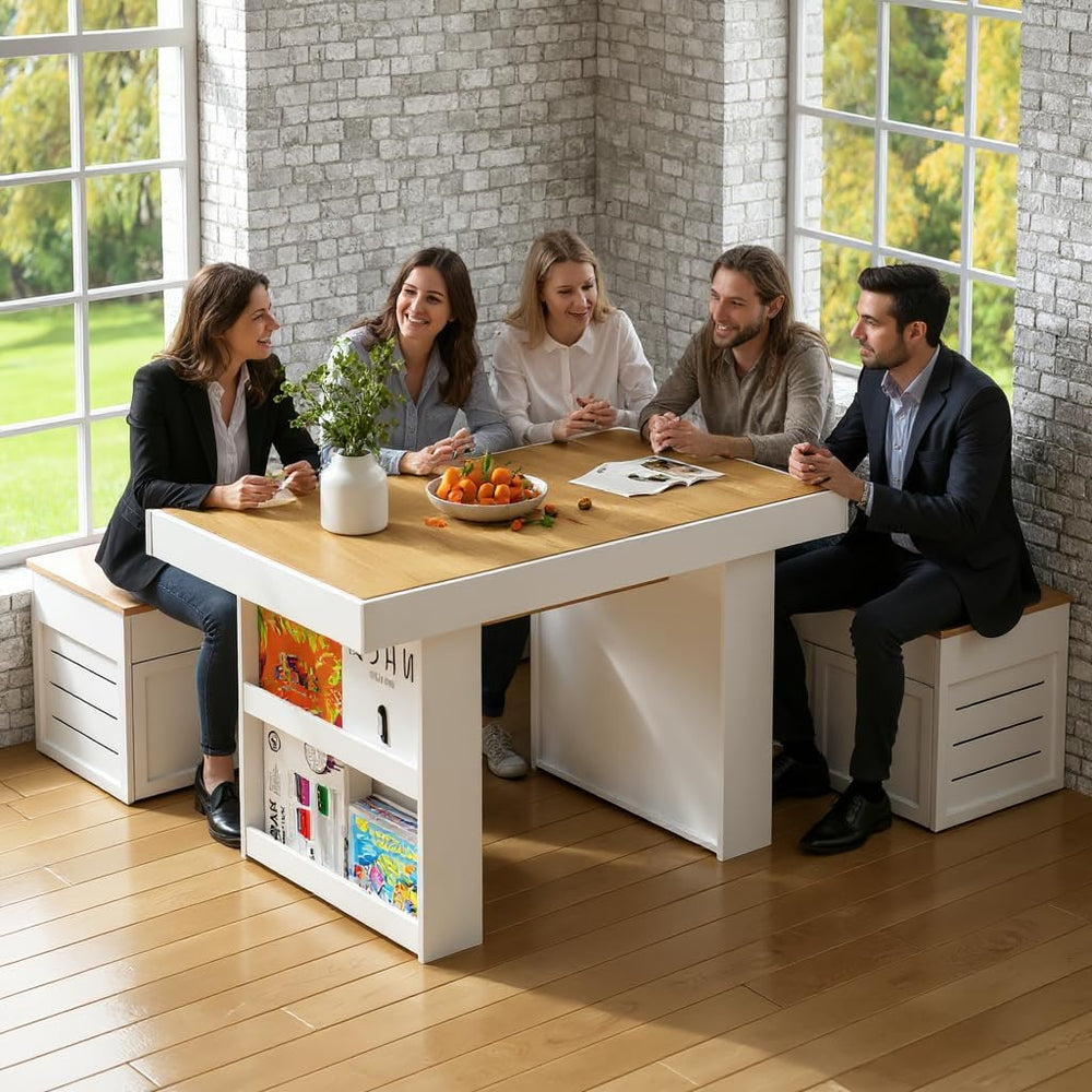 Board Game Table w/ Removable Top, 2-in-1 Dining and Gaming Table for 4–6