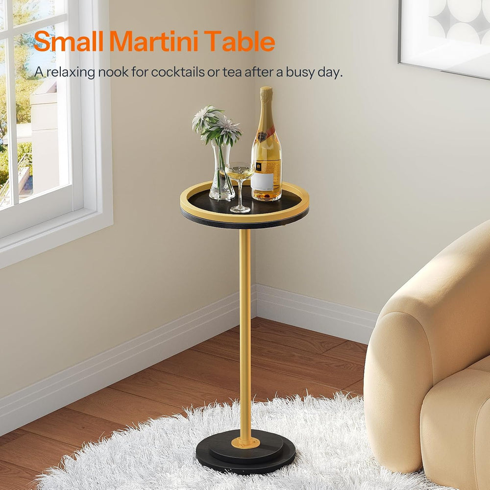 HOOBRO Small Round Side Table, Drink Table, Coffee Martini Table