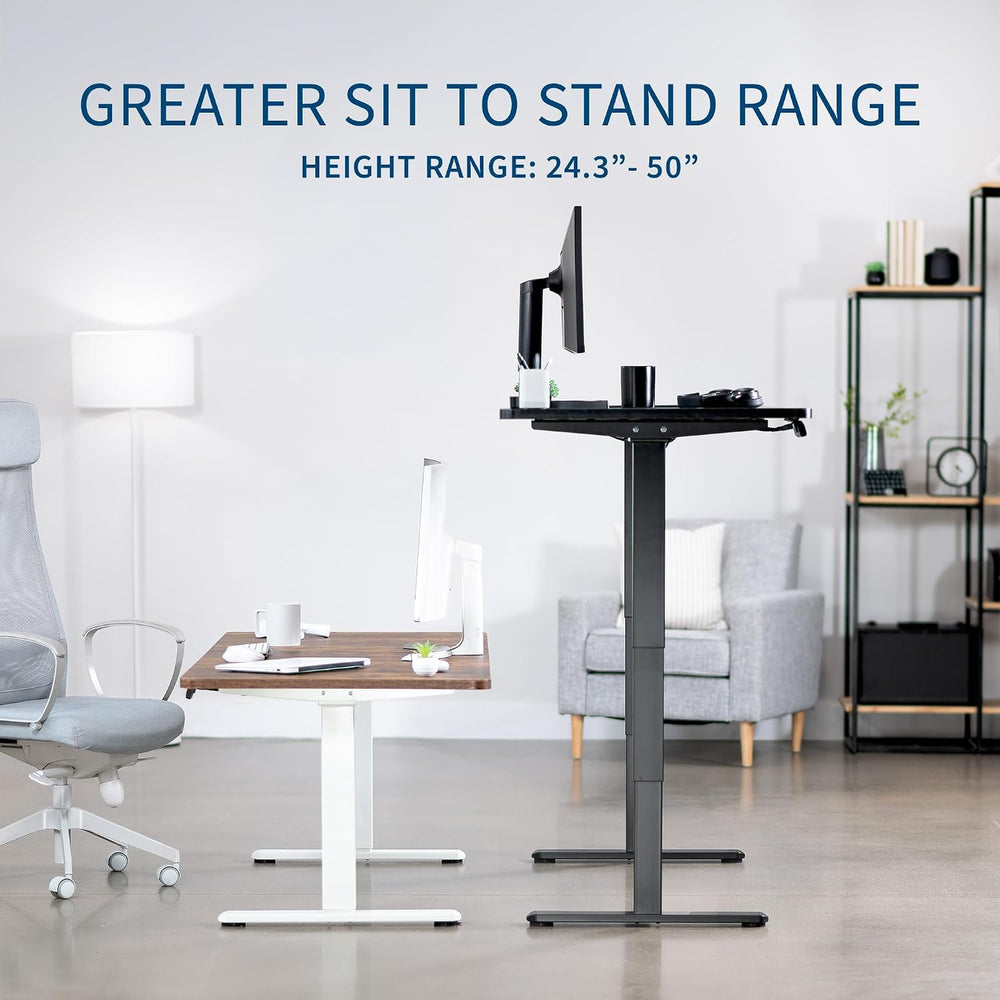 VIVO Rustic Vintage Brown 63 x 32 in Standing Desk, DESK-KIT-2B1N