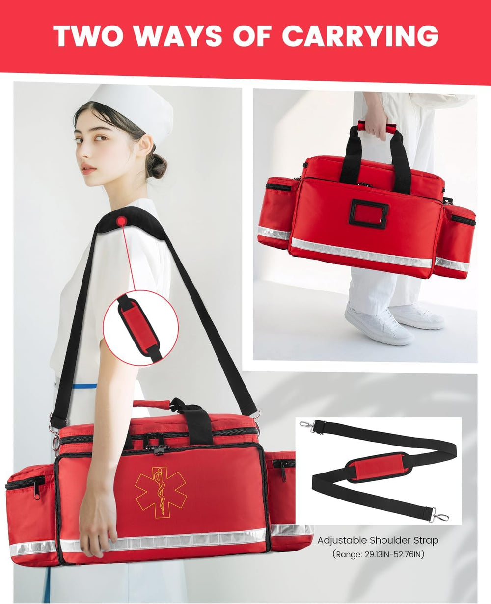 Large Medical Bag Empty, Paramedic Bag EMT Trauma for First Responders