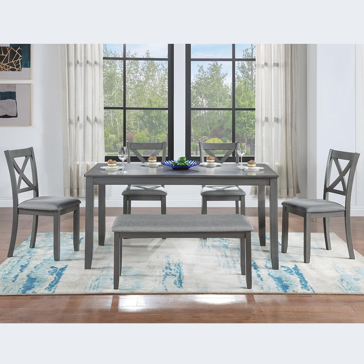 keiki 6-piece standard height dining table set with shown in use