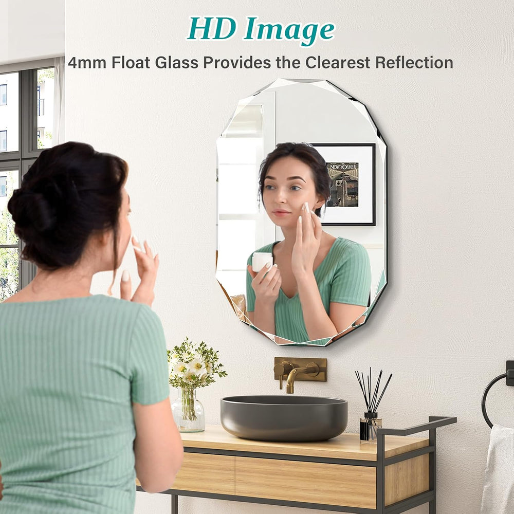 Pregaspor Single Beveled Edge Bathroom Vanity Mirror, 23.6" x 35.4"...