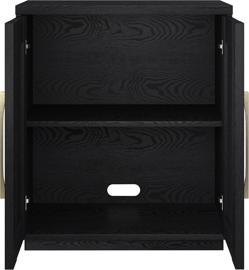Henn&Hart 28" Accent Cabinet, Sideboard Buffet, Natural Black