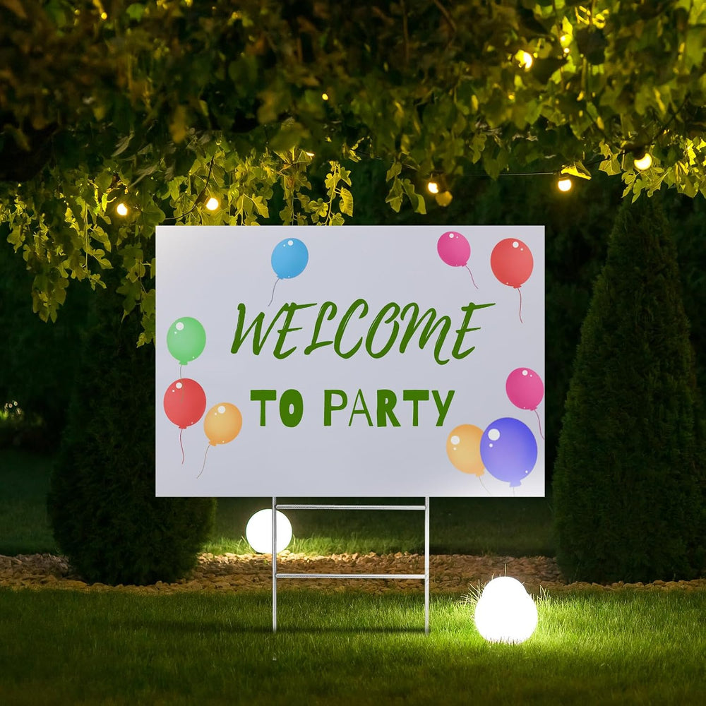 Leinuosen 10 Sets 24 x 36 Inch Blank Yard Signs with H Stakes