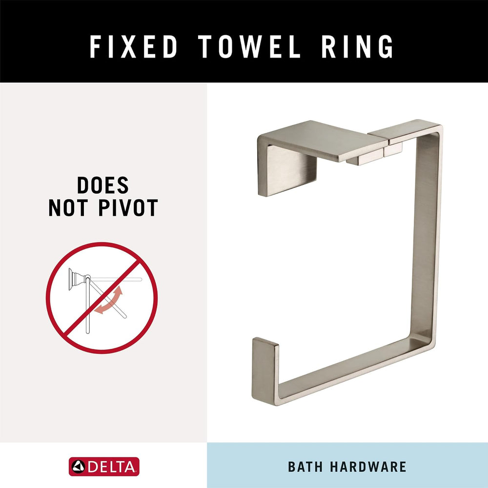 Delta Hand Towel Holder | Square Brilliance Stainless Steel Ring for Hanging ...