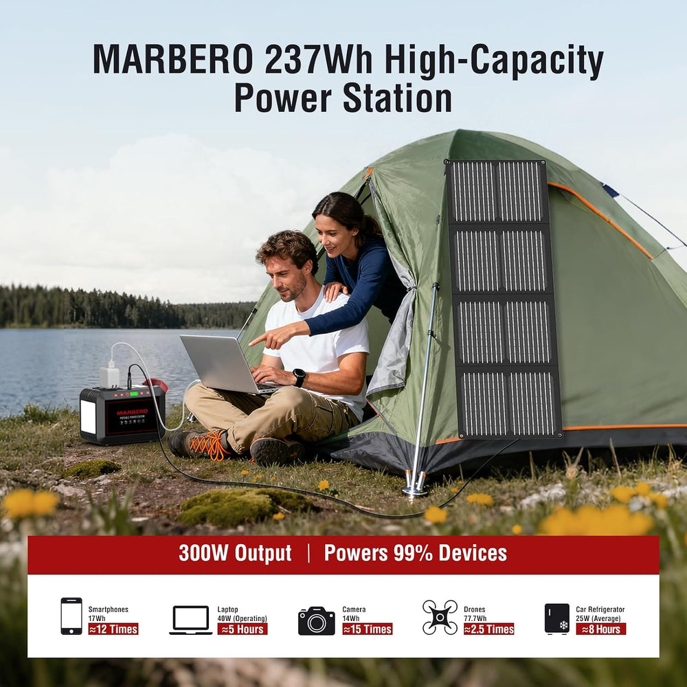 MARBERO 237Wh Solar Generator with Solar Panel Included Portable Power Statio...