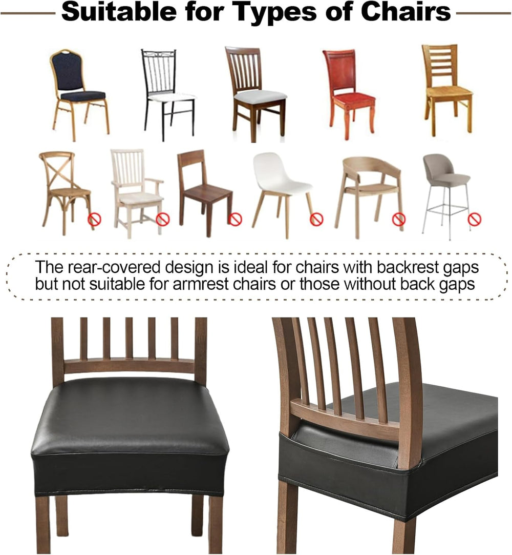 FUANGUI Dining Chair Covers Set of 6, Kitchen Chair Seat Covers