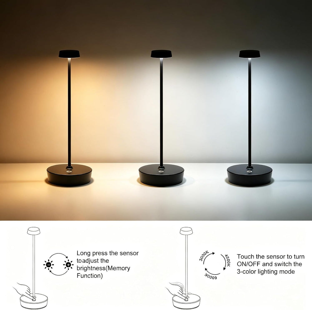 LED Cordless Table Lamp Rechargeable,Battery Powered Outdoor Lights