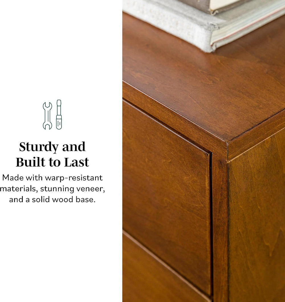 Walker Edison Mid-Century Modern Wood Kitchen Buffet Sideboard Entryway Servi...