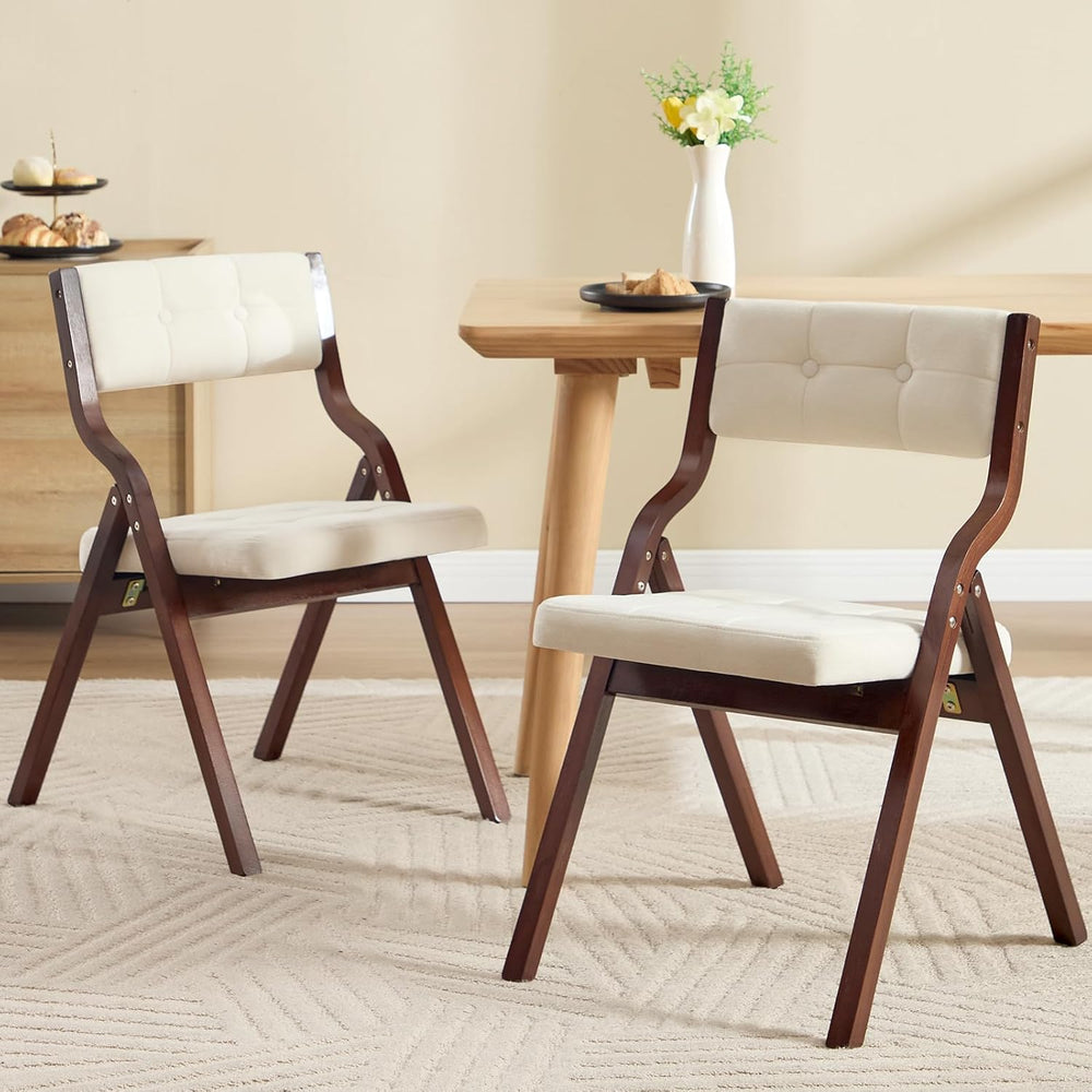 2-Pack Folding Dining Chairs with Cushion,Padded Foldable Dining Chairs,Porta...