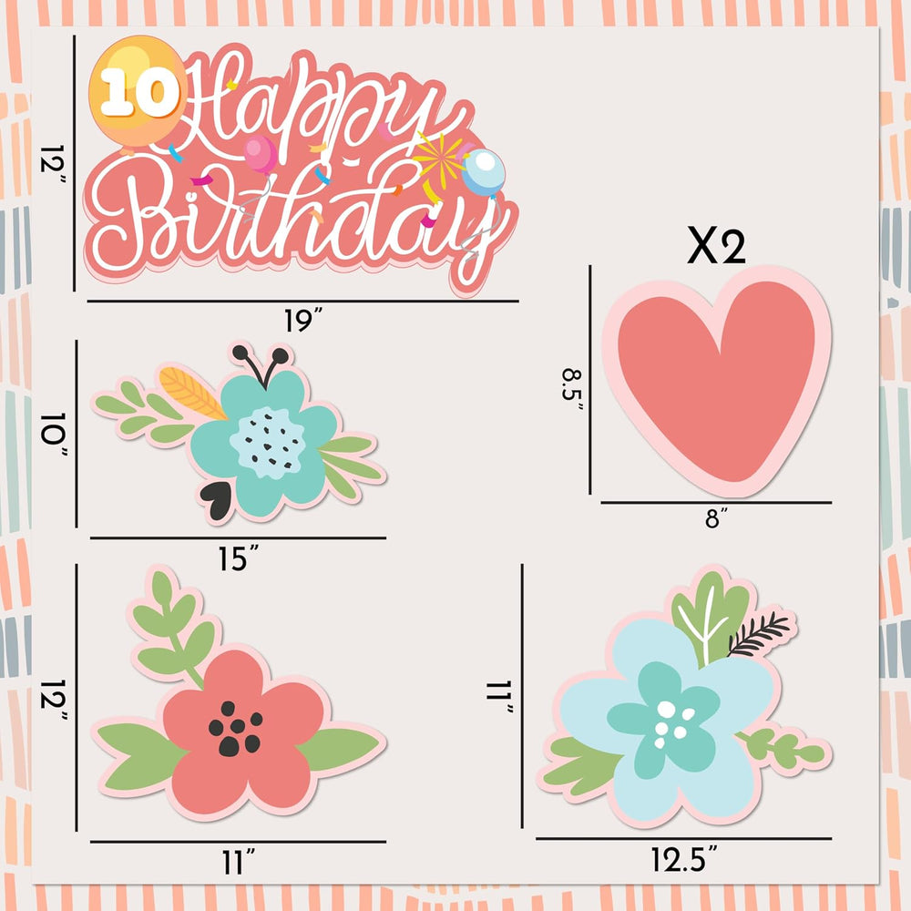 Personalized Happy Birthday Yard Sign & Matching Icons - 2 Sizes, 16 Them...