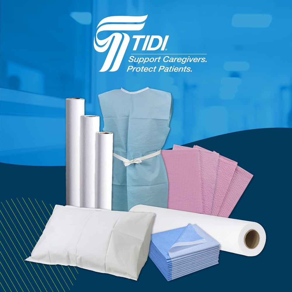 TIDI 981002 Everyday Exam Table Paper, White, 18” x 125’ (Pack of 12) ― Crepe...