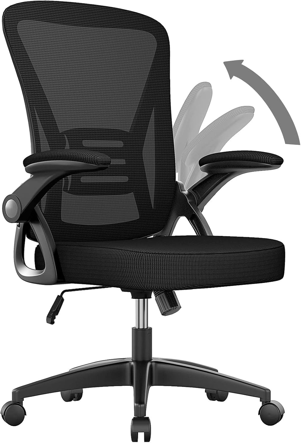 naspaluro Home Office Desk Chair Mid Back with Adjustable Height Dark Black