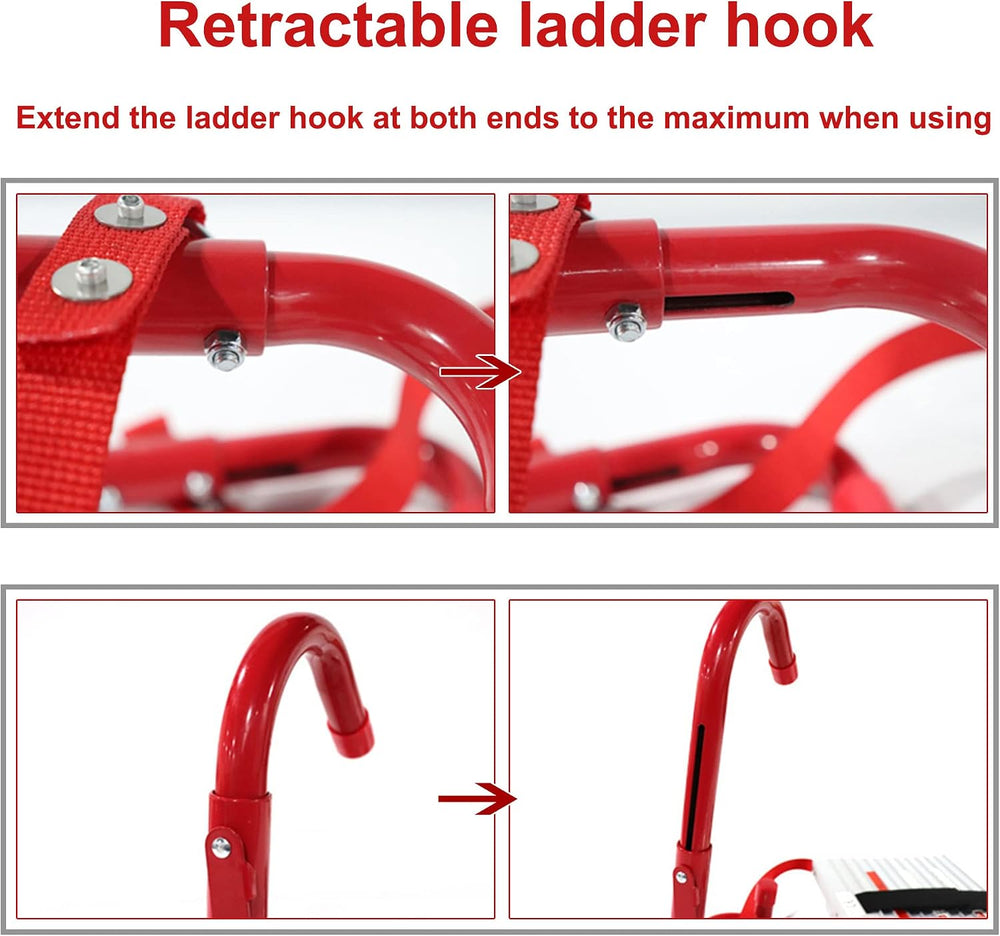 2 Story Fire Escape Ladder, Safety Ladder with Anti-Slip Rungs, Portable Emer...