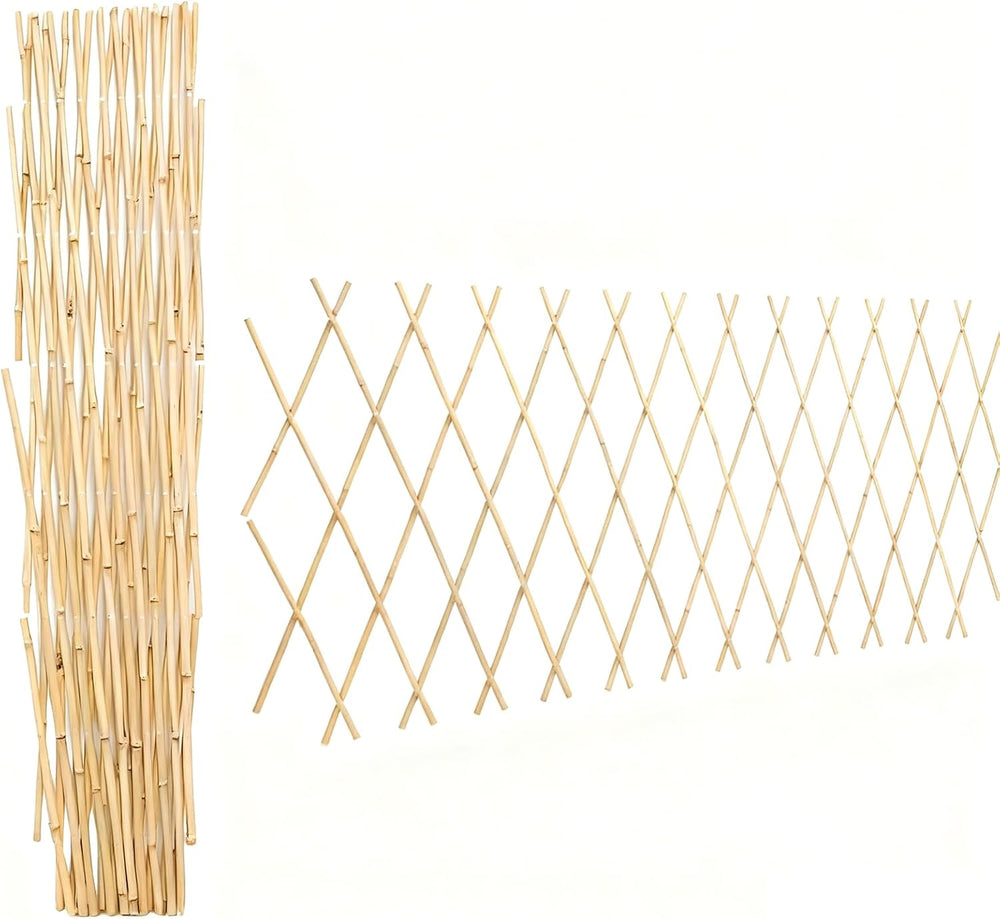 Bamboo Trellis 36x92 Inch, Expandable Fence 3ft by 8ft, Outside Lattice Fence...