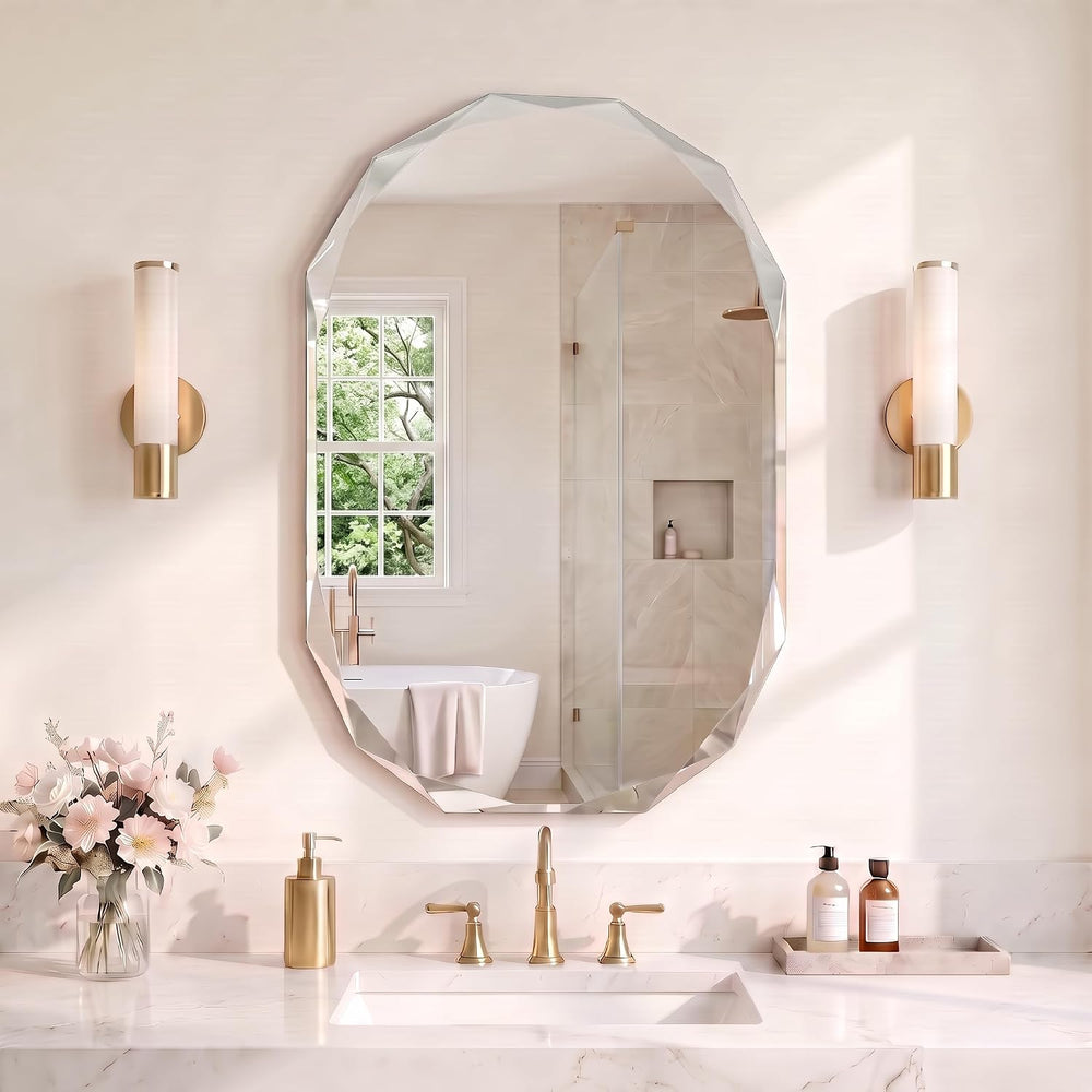 Suidia Bathroom Mirror, 20"x 28" Wall Mirror, Frameless Bathroom Mi...