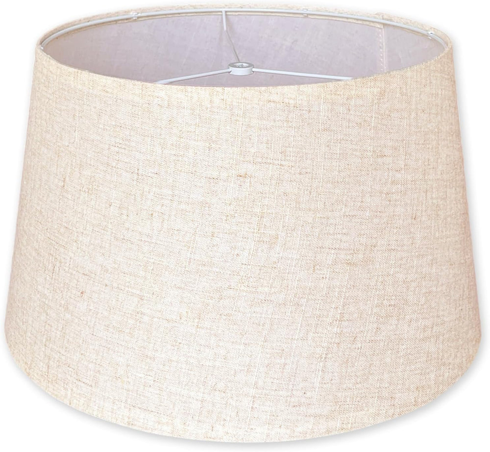 Large Drum Lamp Shade, Natural Linen 13"Top x 16" Bottom x 11"...
