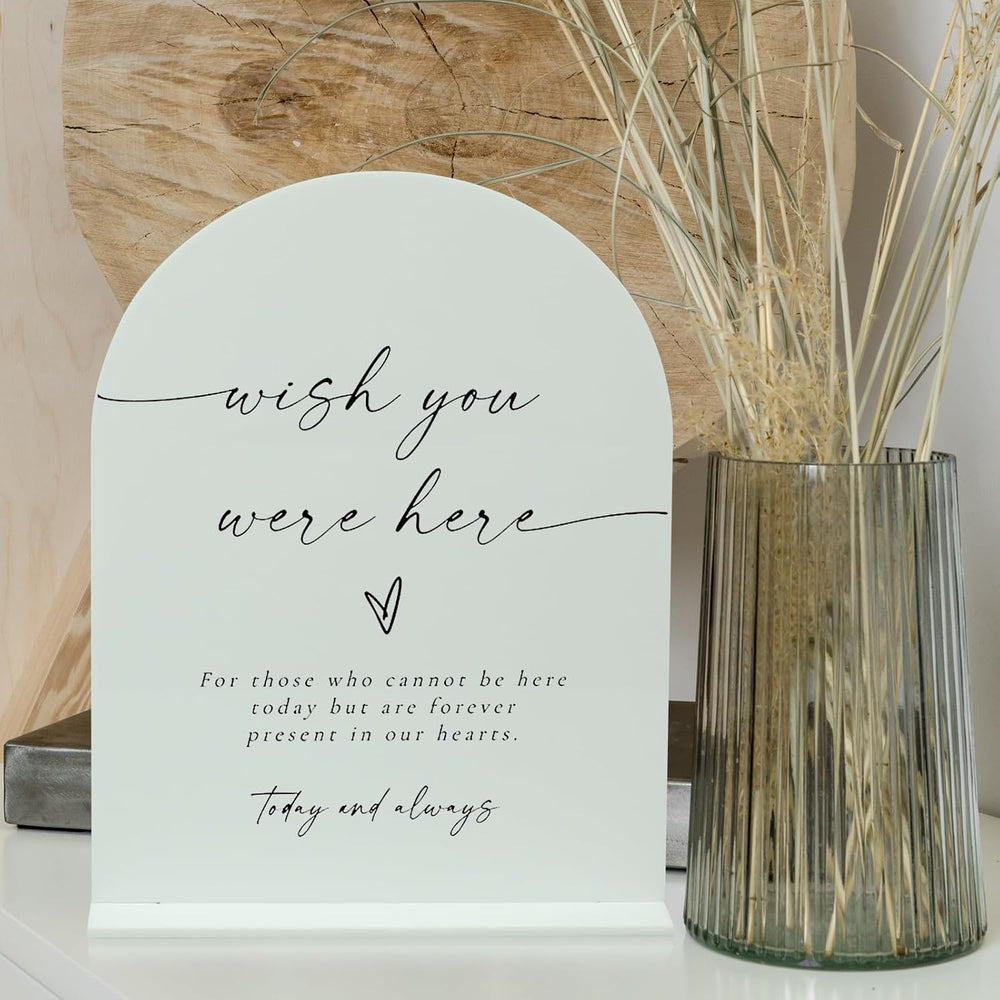 8x10 Inch Blank White Arch Acrylic Sign with Stand 1/8 inch Thick