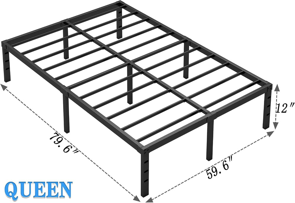 NEW JETO Metal Bed Frame,Queen Size Bed Frame with Storage Space,12 Inch