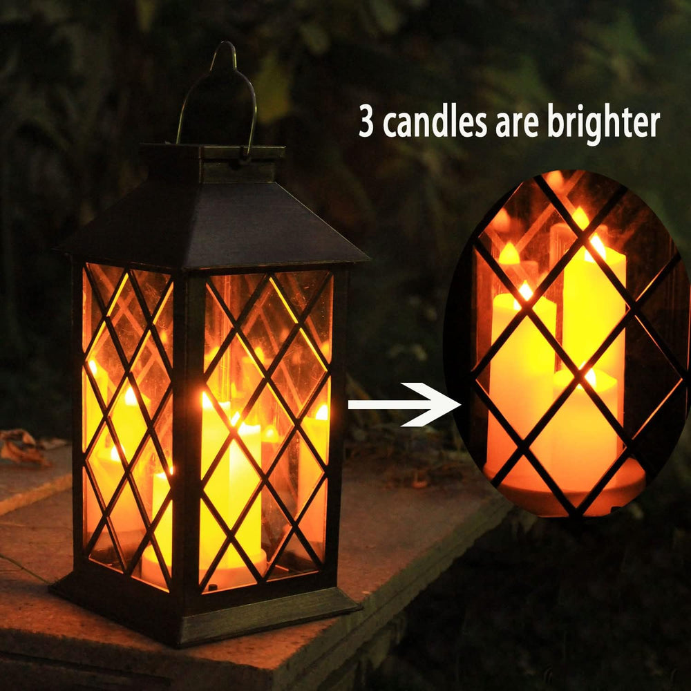 Solar Outdoor Lantern, Garden Hanging Waterproof Lanterns PVC Upgrade 3 LED F...