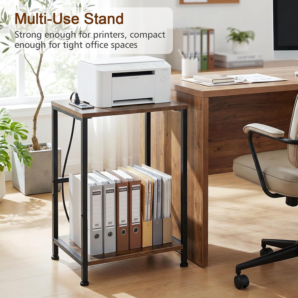 LOAKEKEL Small End Tables Set of 2, Side Table with Charging Station
