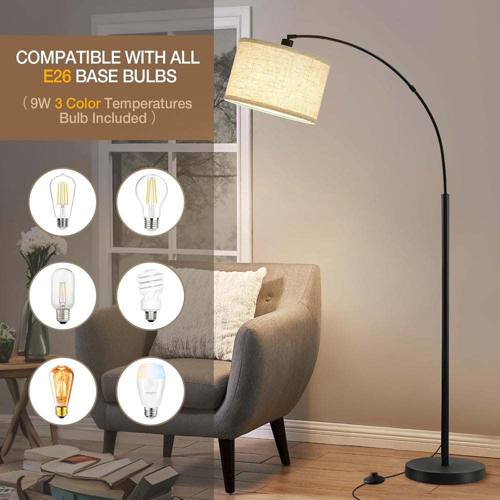 71" Arc Floor Lamps for Living Room, Standing Lamp with Adjustable Head