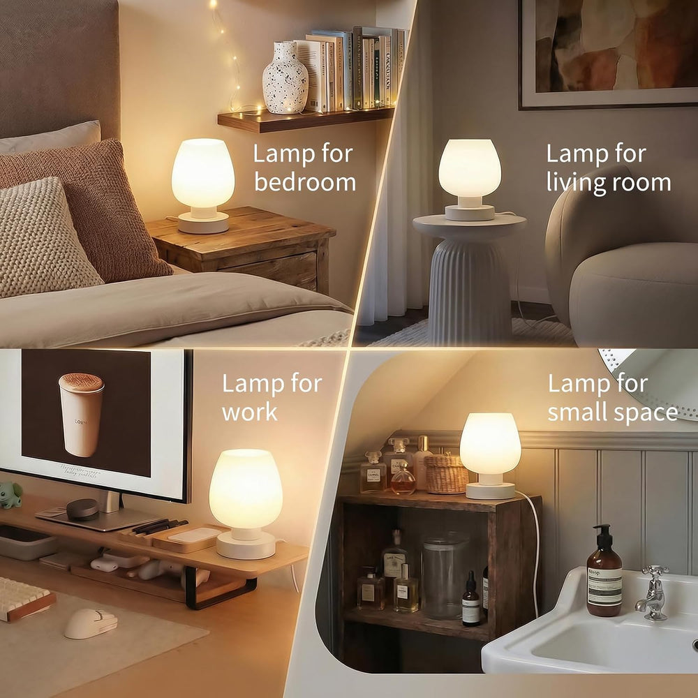 Touch Bedside Table Lamp Set of 2 - Small Modern Table Lamp for Bedroom Livin...