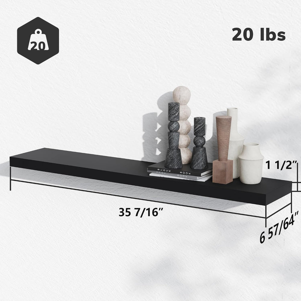 BAMEOS Floating Shelves, 35 x7 Wide Display Shelf with Invisible Brackets, Se...