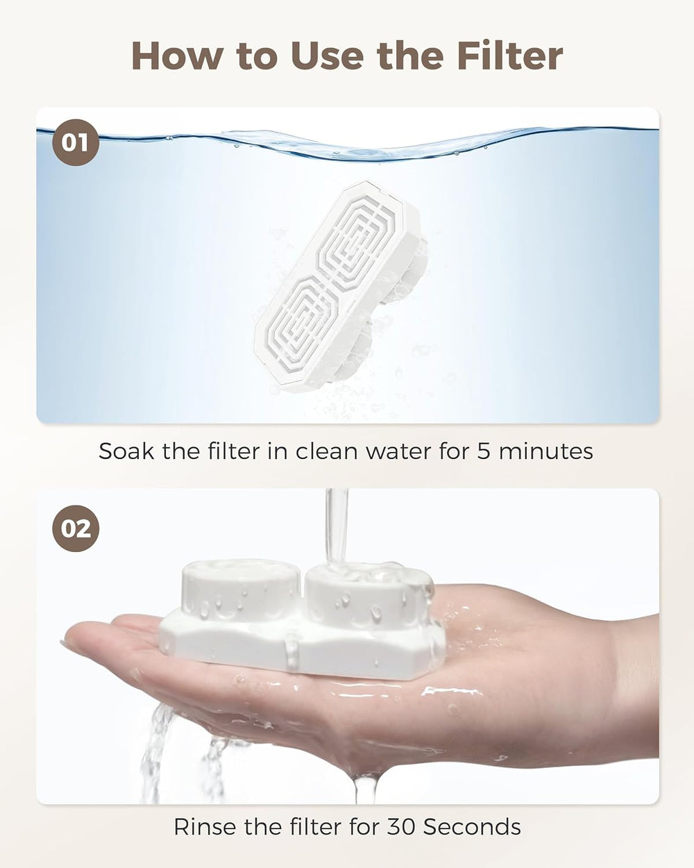 Neareal Cat Water Fountain Replacement Filters and Pre-Filter Sponges