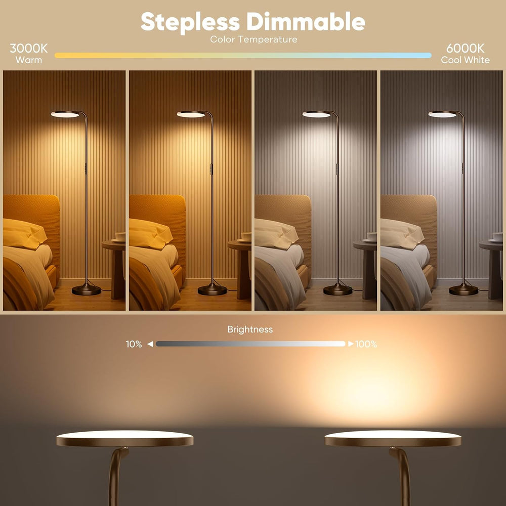 SIBRILLE 36W LED Floor Lamp, Super Bright Standing Lamp, Modern Stepless Dimm...