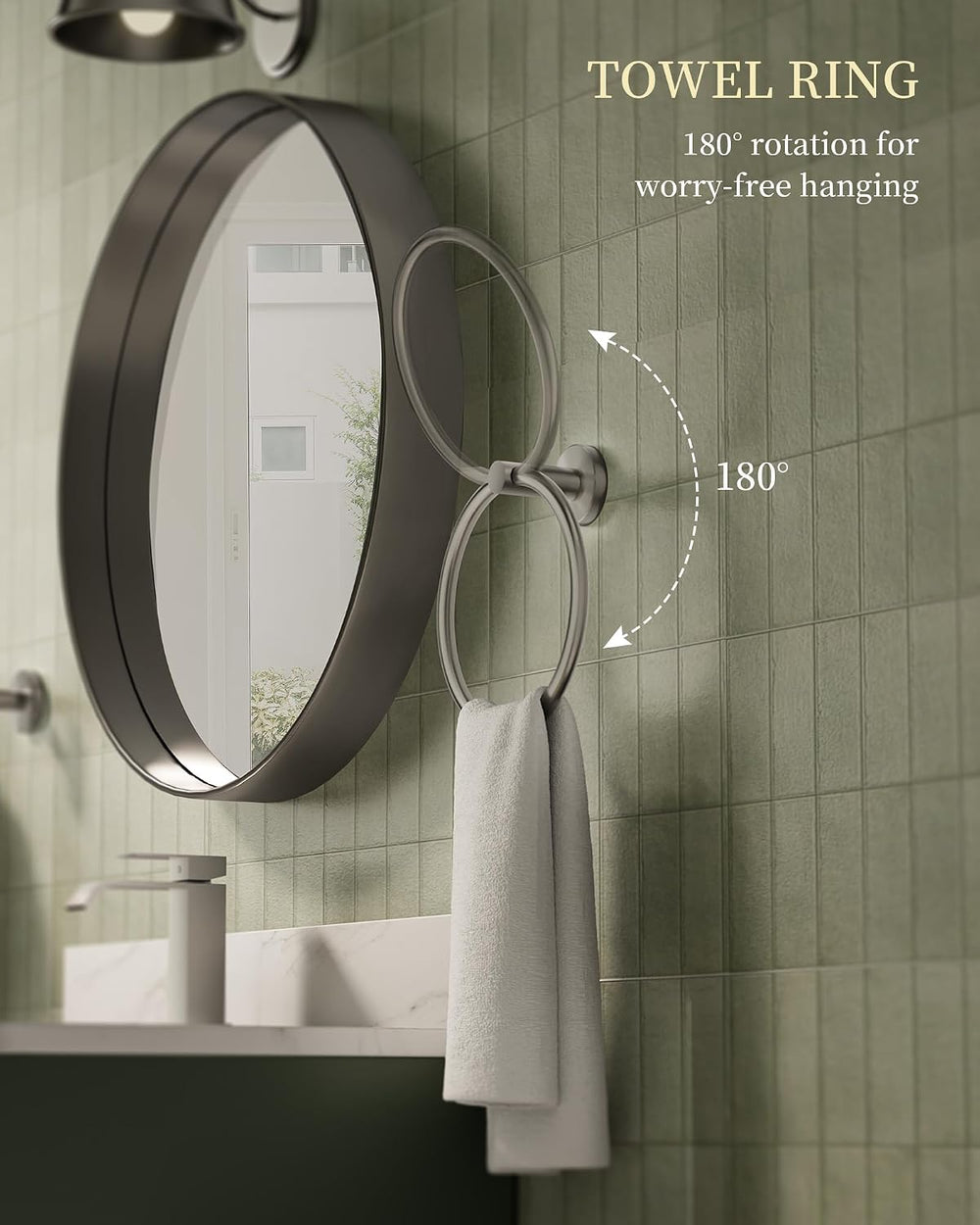 Brushed Nickel Bathroom Hardware Accessories Set 5 pcs Towel Holder Bar Set
