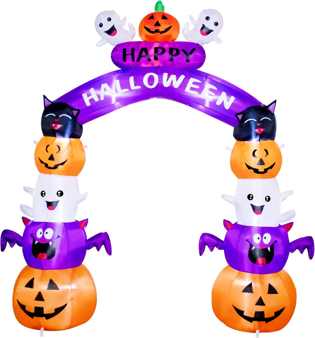 8FT Halloween Stacked Pumpkin Arch Inflatable Decoration