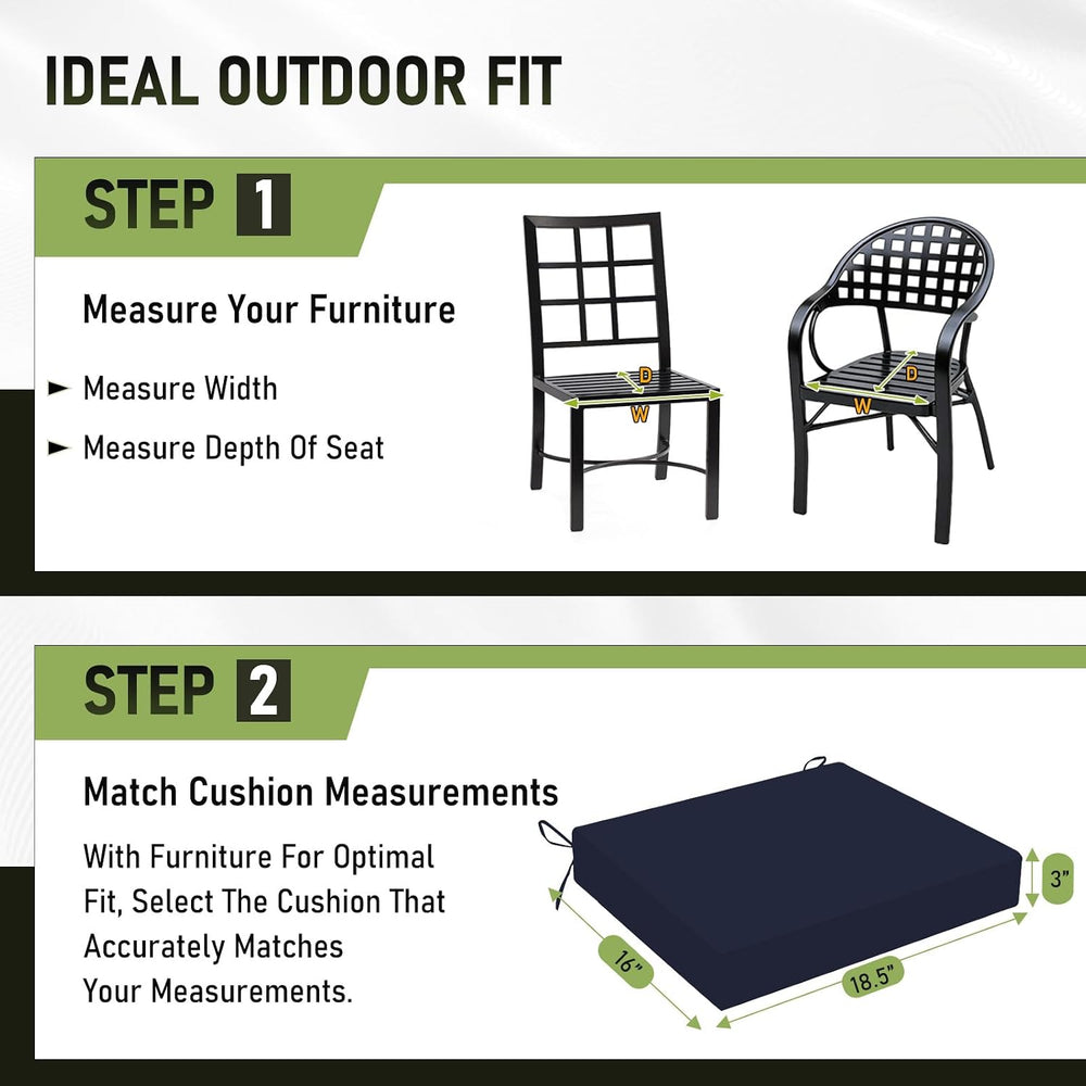 Basic Beyond Outdoor Chair Cushions Set of 4, Square Corner Outdoor Cushions ...