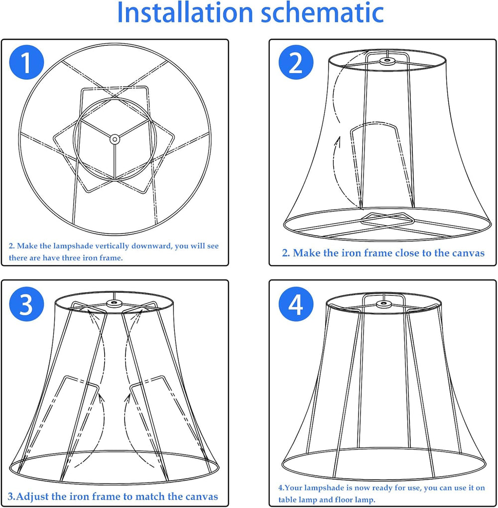 Drum Lampshade, 12" Top x 16" Bottom x 11" High Large lamp shade