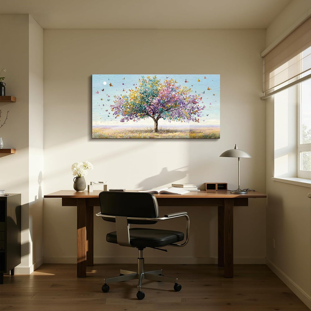 SERIMINO Butterfly Tree of Life Wall Art, Landscape Art Prints 20"x40"