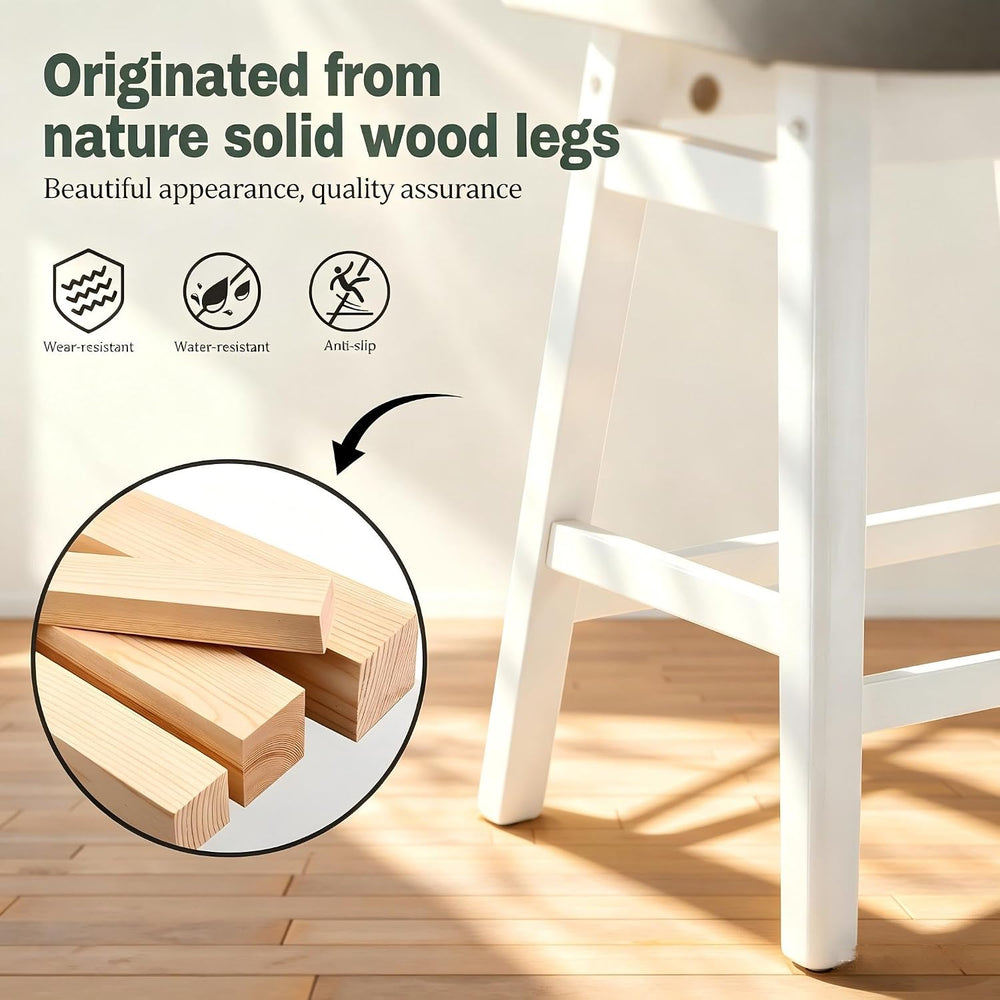 RNKSFX Counter Height Bar Stools Set of 3 for Kitchen Counter Farmhouse Moder...