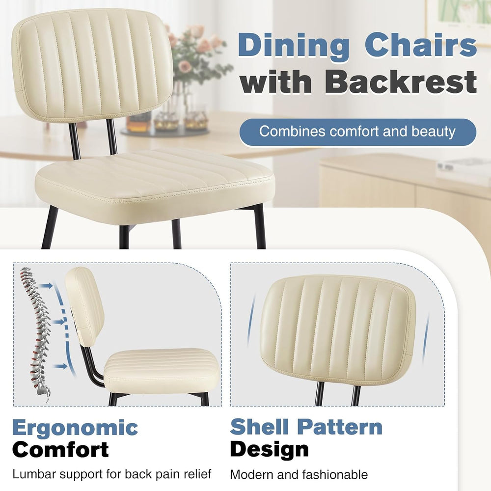 DUMOS Dining Chairs Set of 2, PU Leather Dining Room Chairs with Backrest
