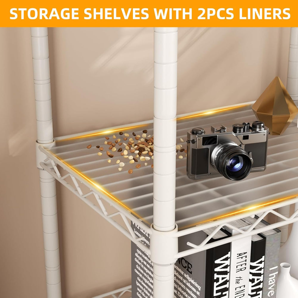 SINGAYE 4 Shelves Storage Shelf Wire Shelving Unit Metal Adjustable Wheels
