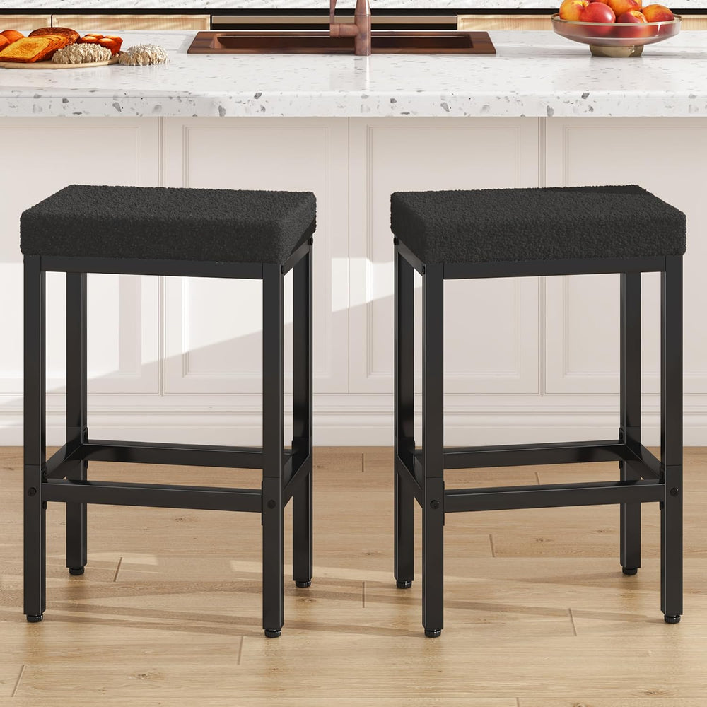 YMYNY 26 Inch Counter Height Bar Stools Set of 2, Fabric Barstools HBS514B