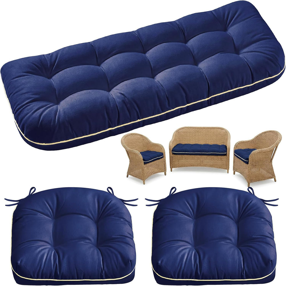 1 MIDDLE ONE Wicker Chair Cushions 3 Pieces Set for Outdoor Furniture, Replac...