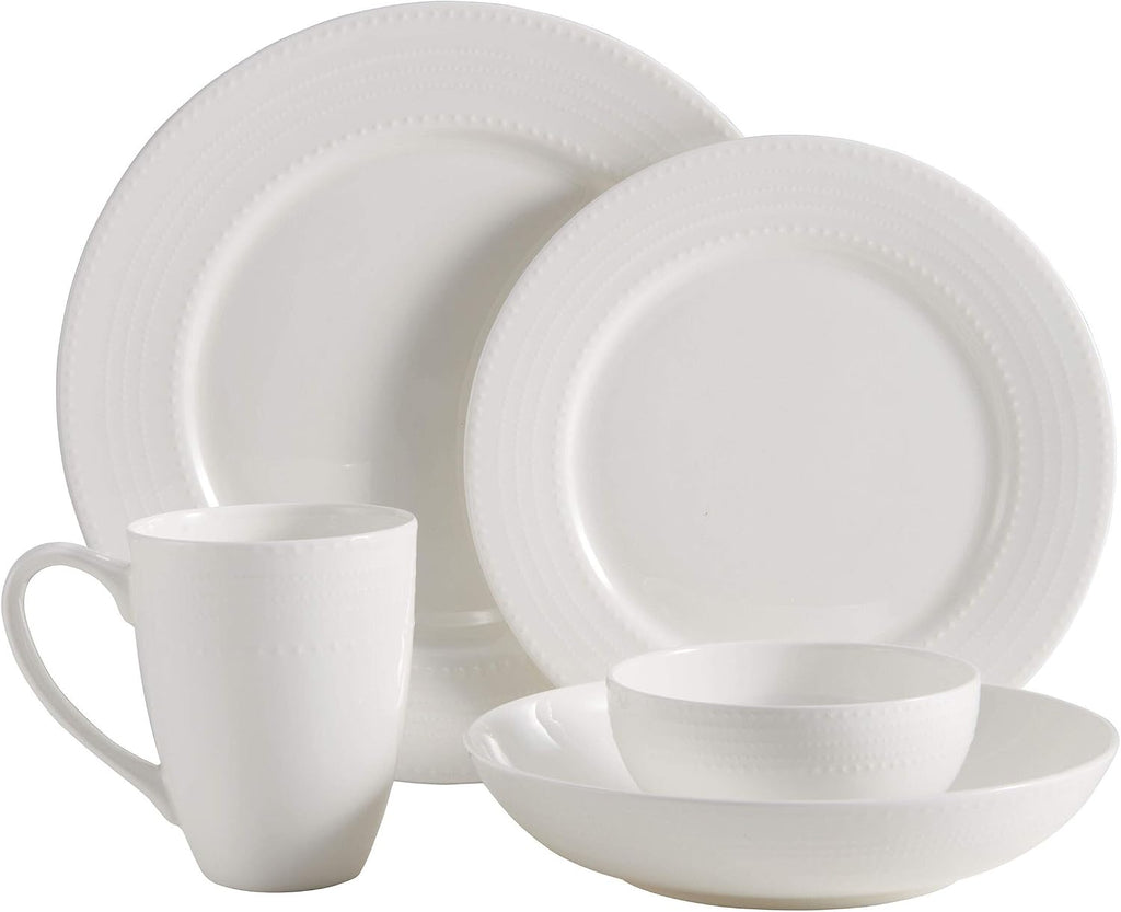 Mikasa Annabelle 40-Piece Dinnerware Set Service for 8 Bone China White
