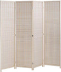 FDW 4-Panel Folding Room Divider | 6ft, Natural | Light & Portable