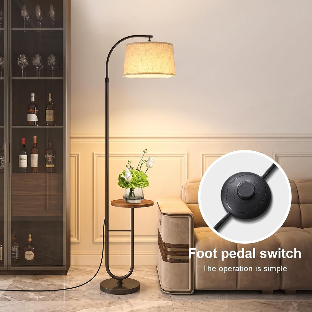 Modern Arc Floor Lamp for Living Room,Adjustable Height,3-Color Bulb