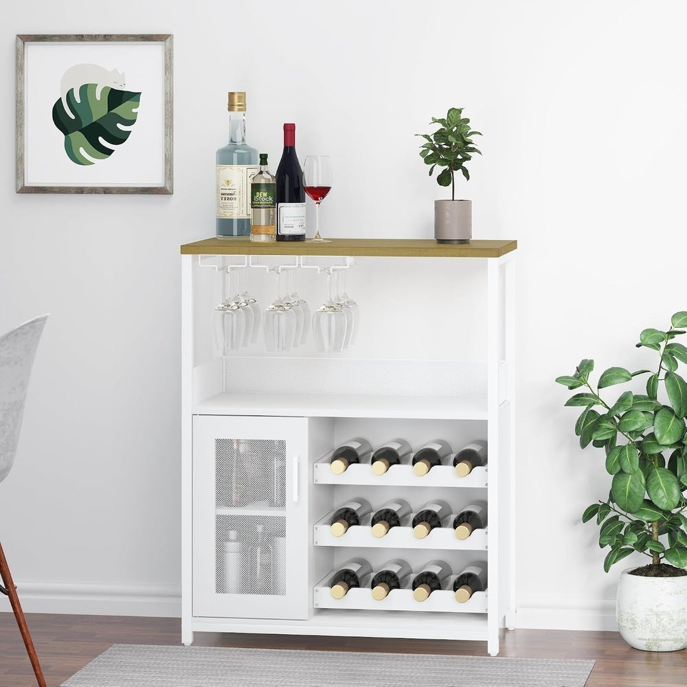 GAOMON Wine Bar Cabinet with Detachable Wine Rack, Bar Cabinet with Storage S...