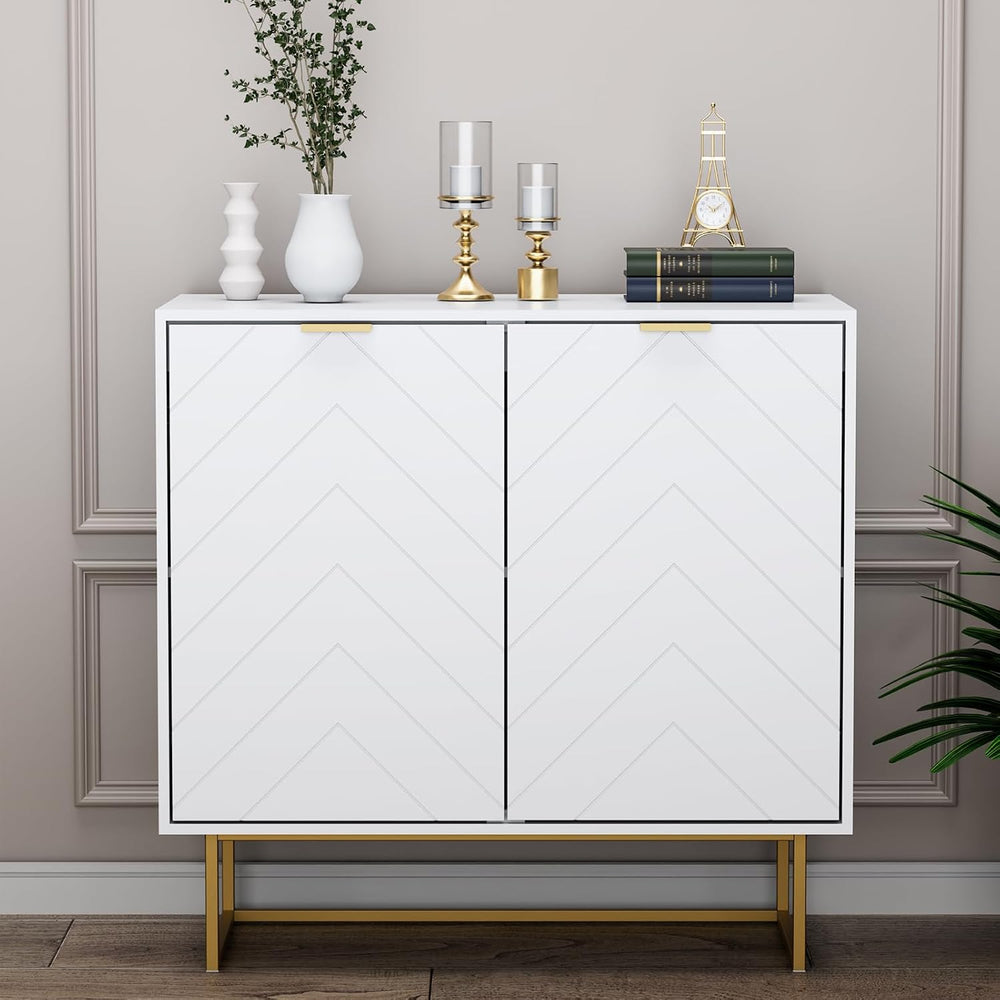 31'' Modern Sideboard Buffet with Storage for Living Room, Black and ...